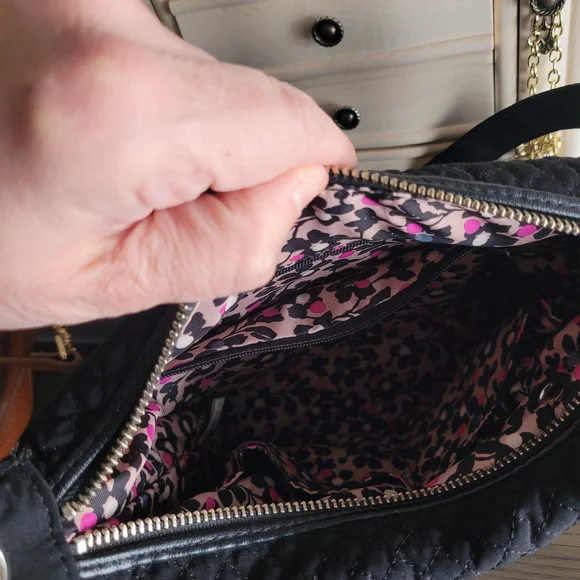 Vera Bradley Black Quilted Crossbody Bag - Picture 3 of 3